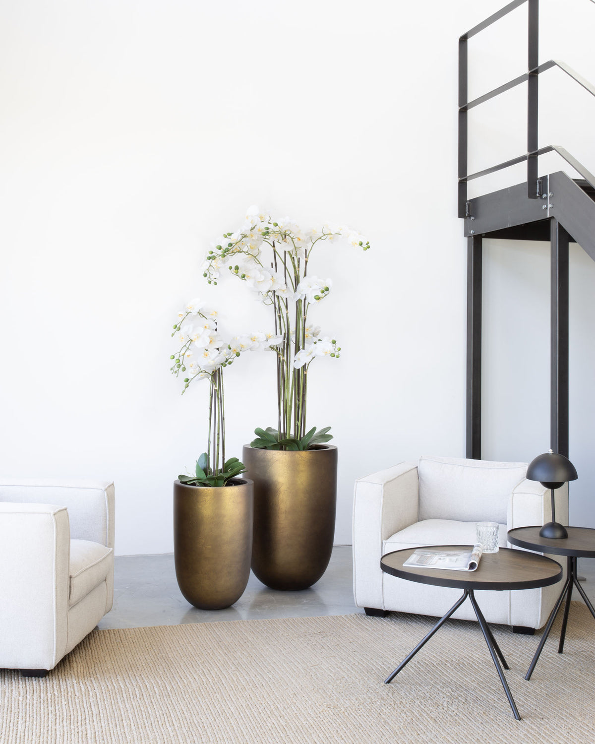 Noblesse Pflanzgefäß Set mit weißer Orchidee