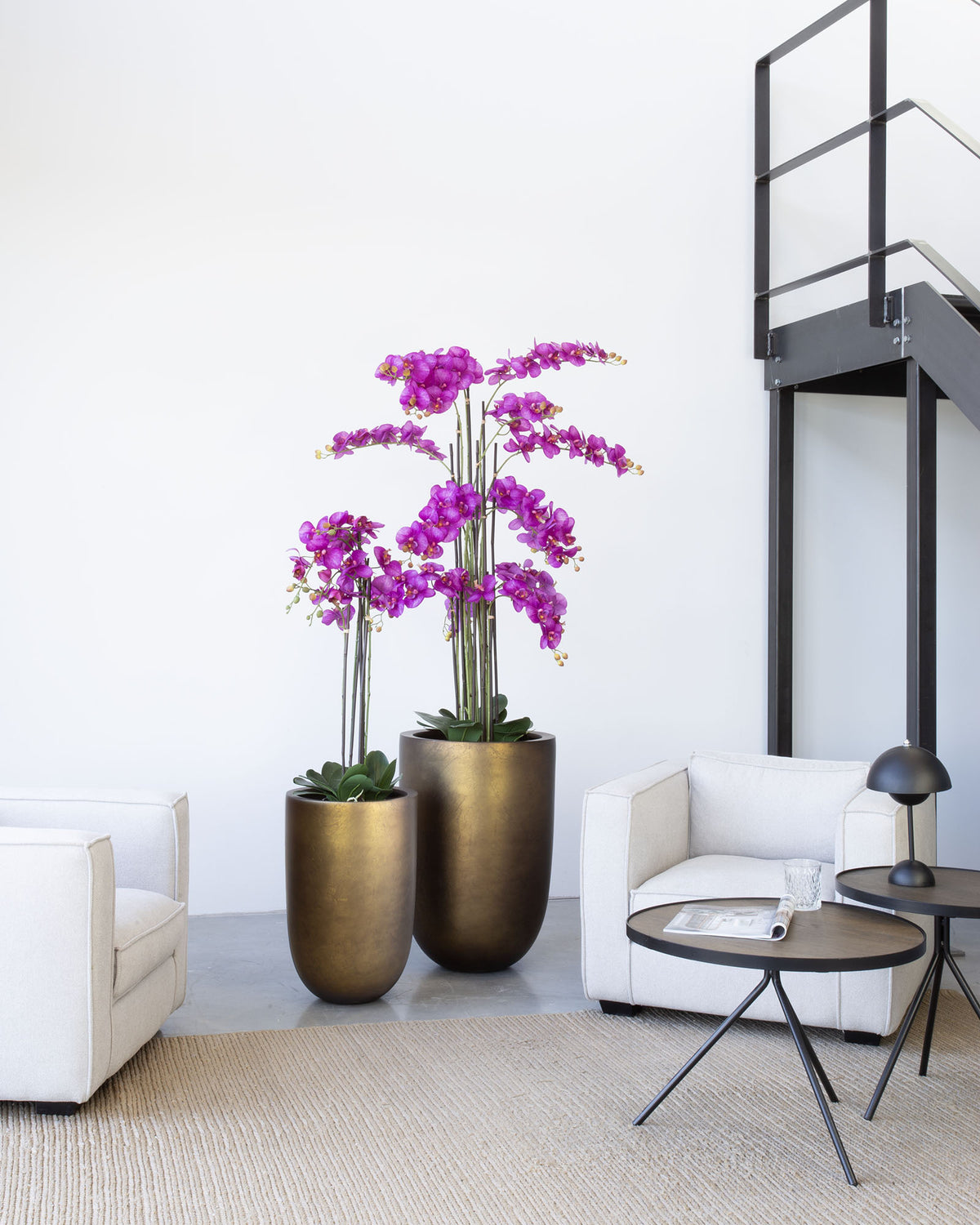 Noblesse Pflanzgefäß Set mit lila Orchidee