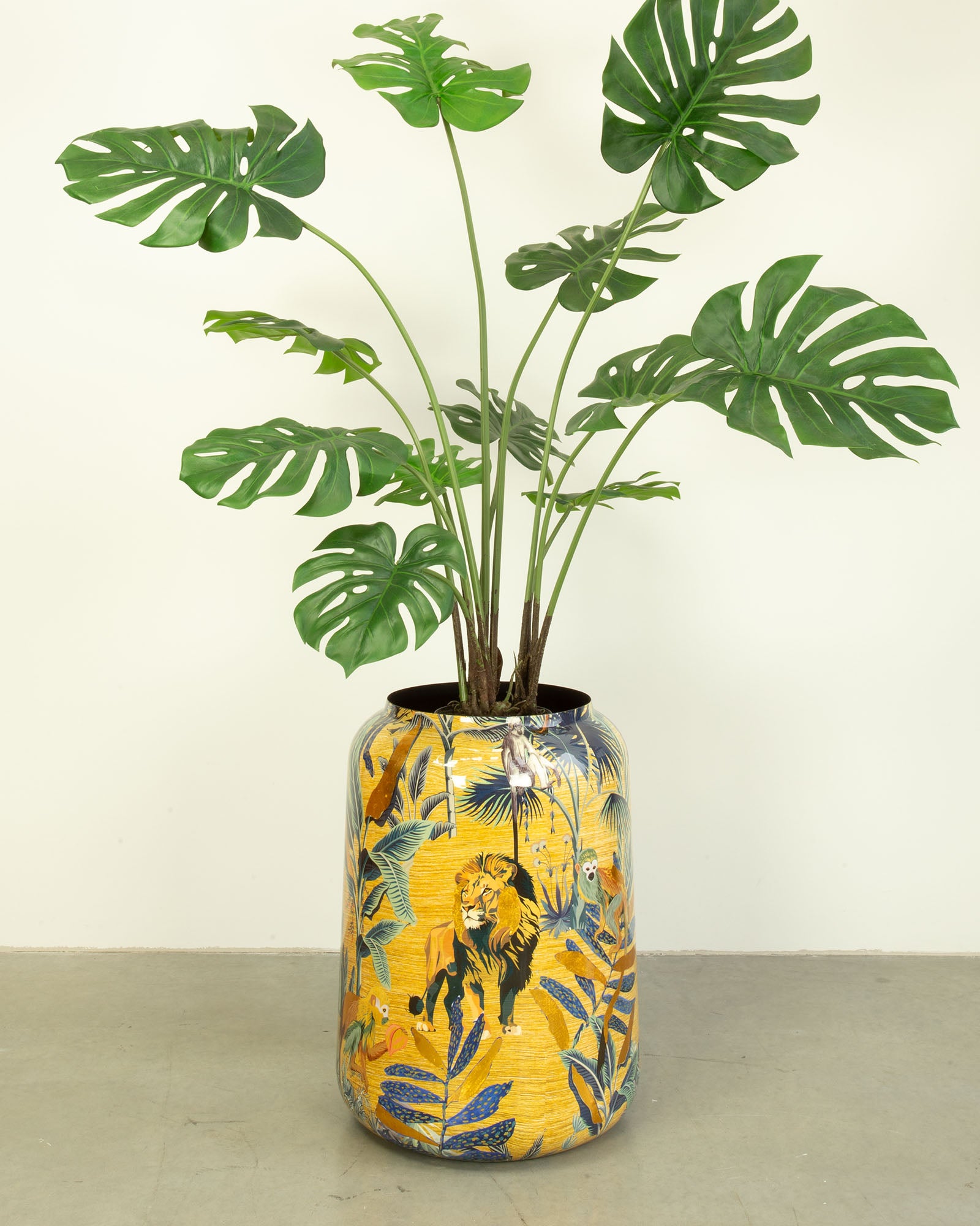Safari Gold Bodenvase Set mit Monstera