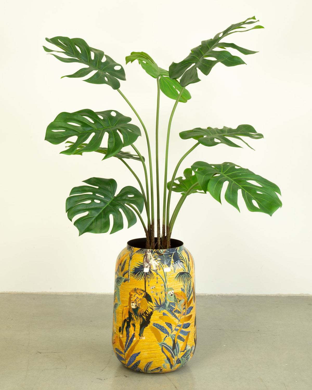 Safari Gold Bodenvase Set mit Monstera