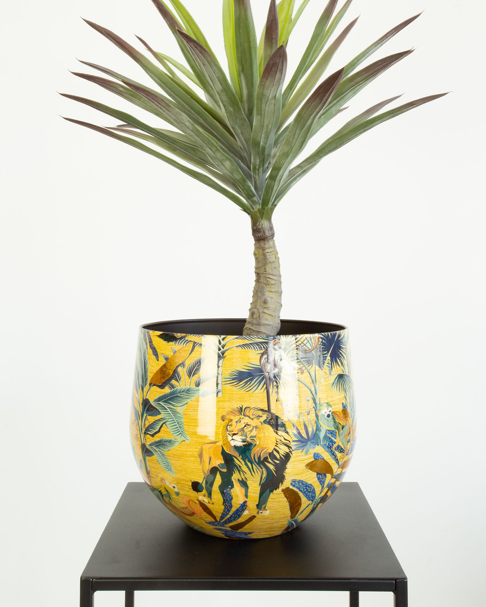 Safari Gold Tischgefäß Set mit Yucca Palmlilie