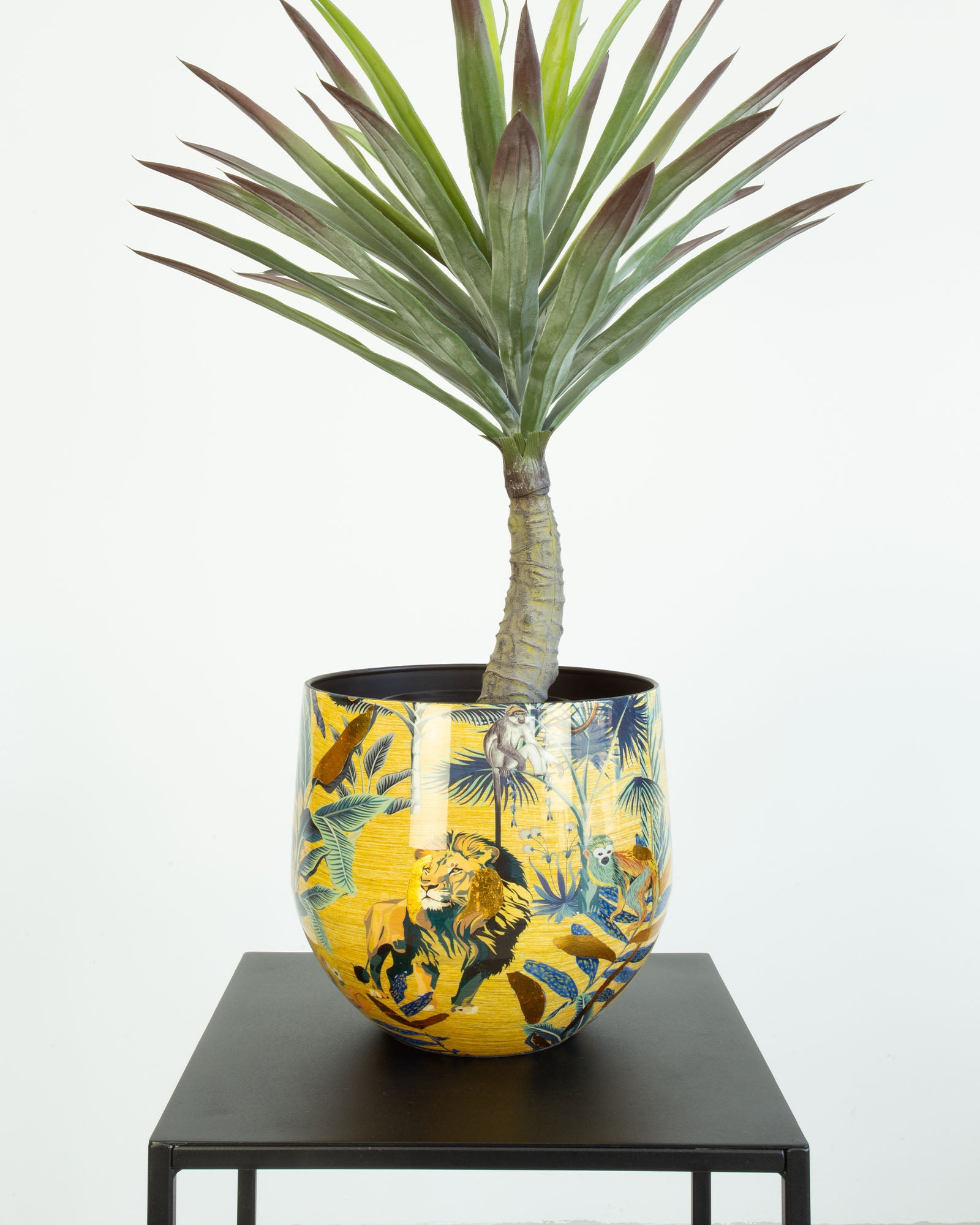 Safari Gold Tischgefäß Set mit Yucca Palmlilie