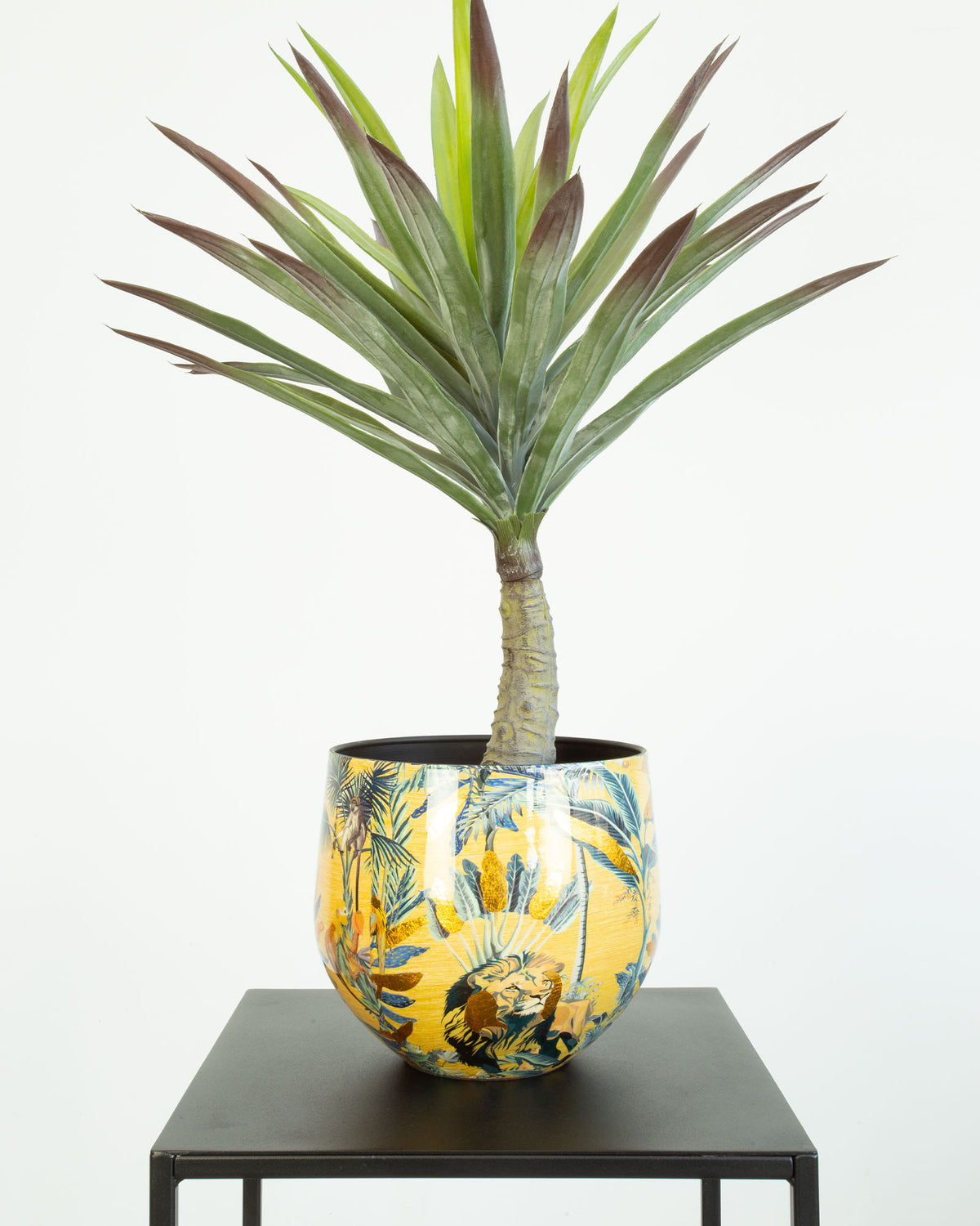 Safari Gold Tischgefäß Set mit Yucca Palmlilie