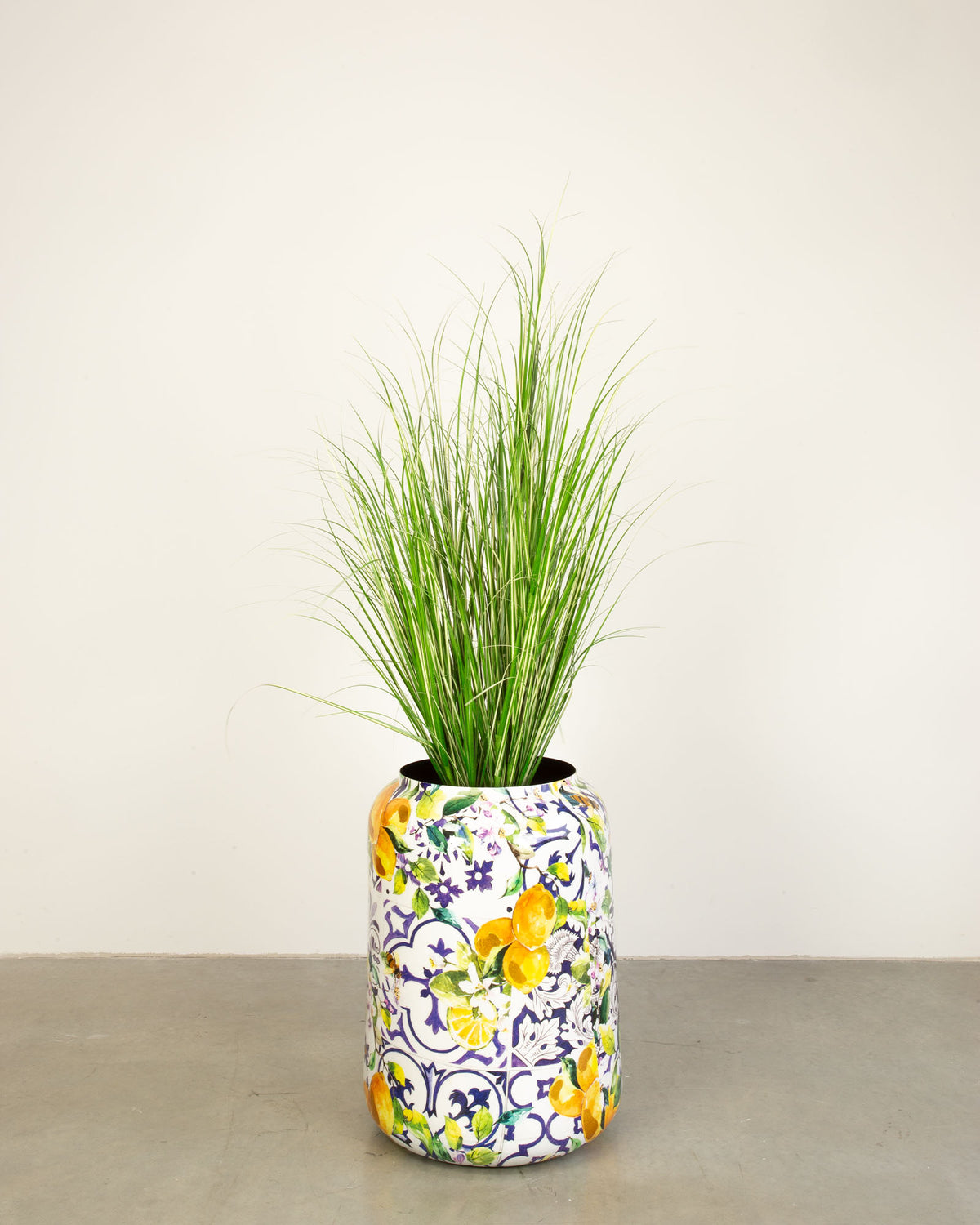 Lemon Harmony Bodenvase Set mit Chinaschilf