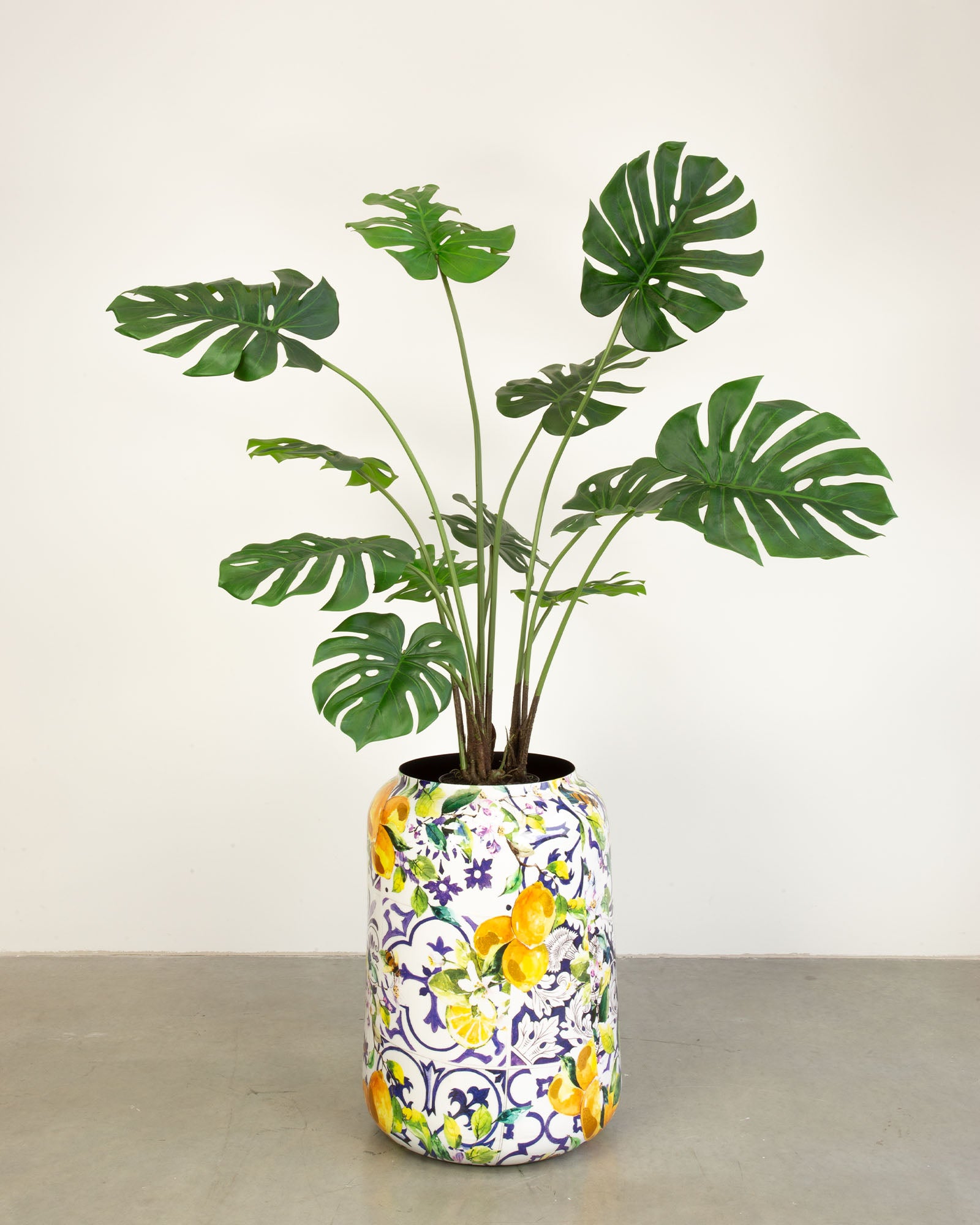 Lemon Harmony Bodenvase Set mit Monstera