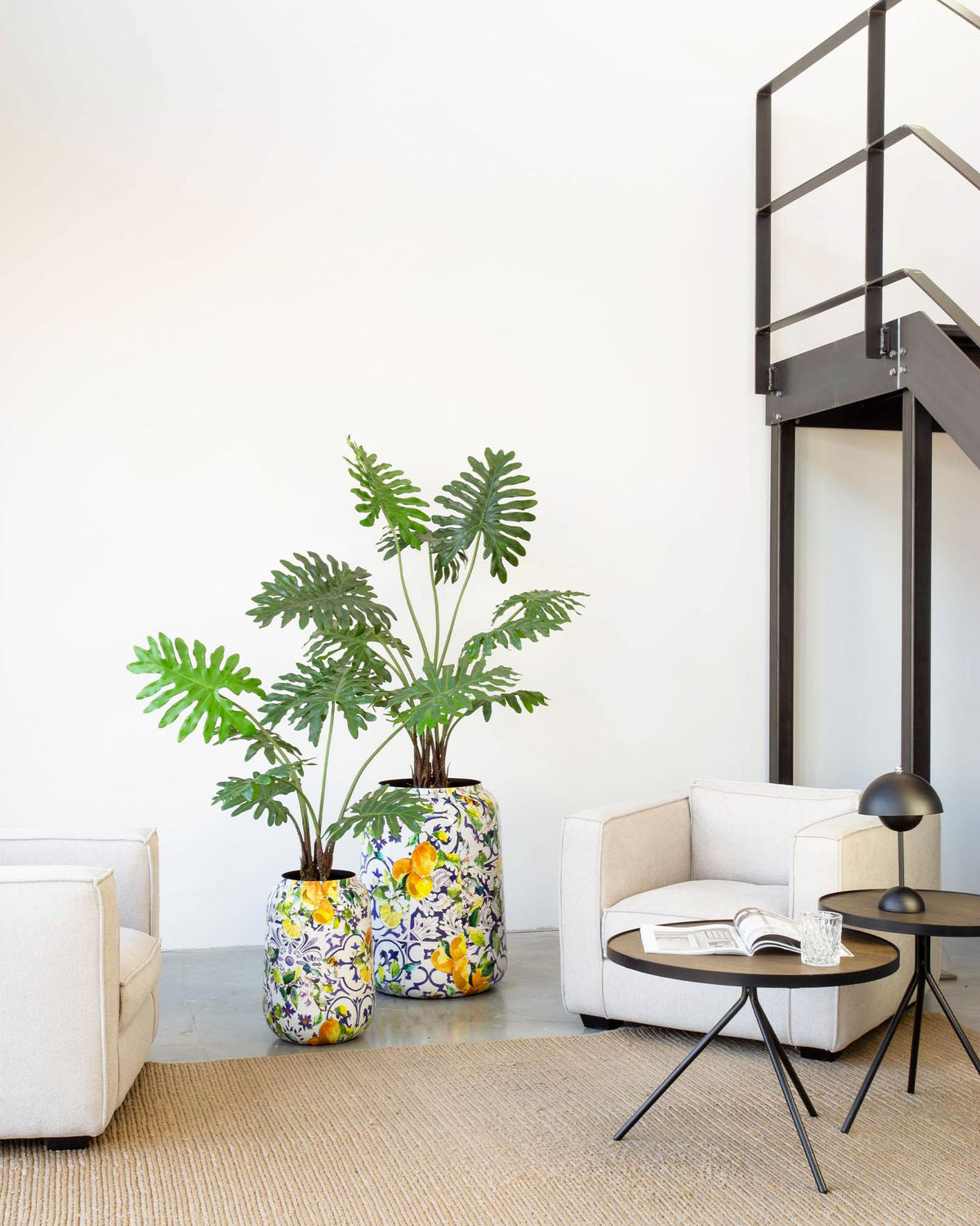 Lemon Harmony Bodenvase Set mit Philodendron