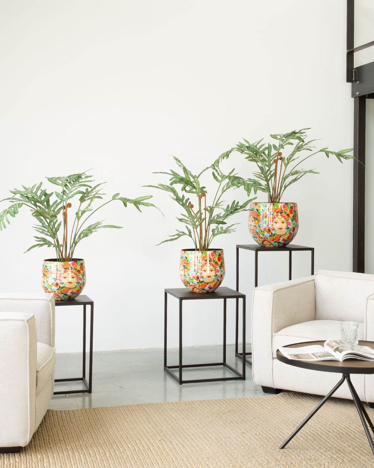 Bali Blossom Tischgefäß Set mit Goldtüpfelfarn