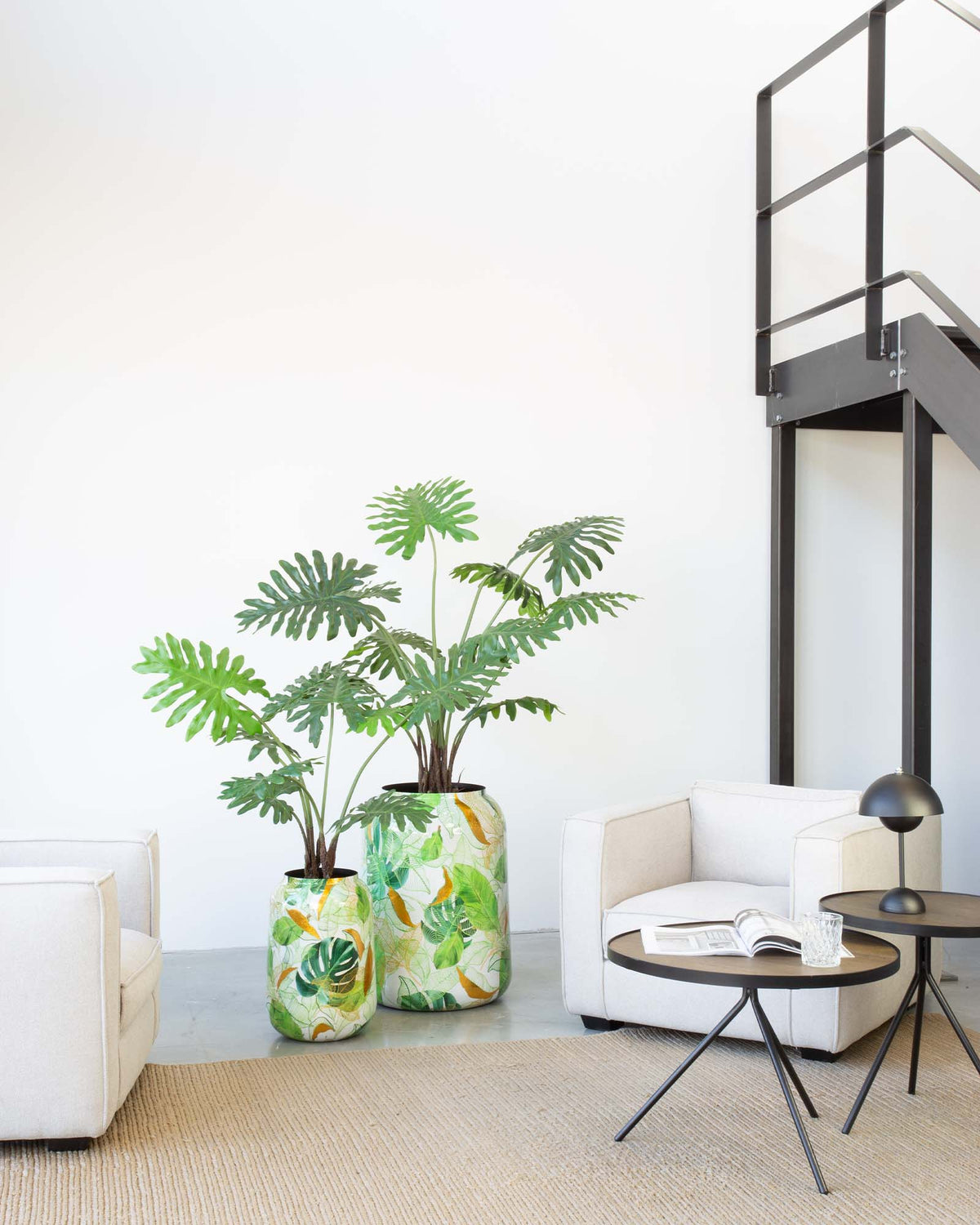 Botanical Grace Bodenvase Set mit Philodendron