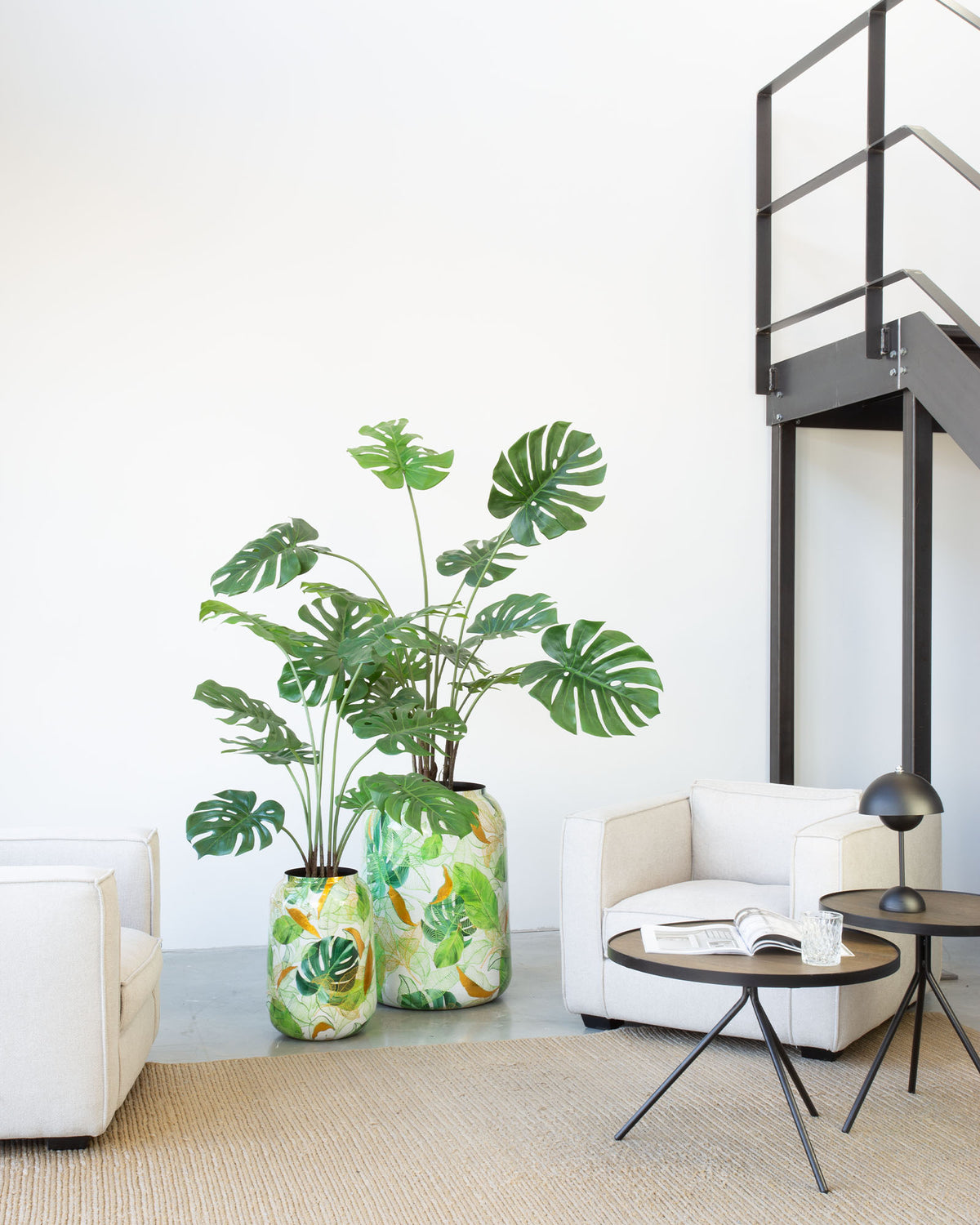 Botanical Grace Bodenvase Set mit Monstera