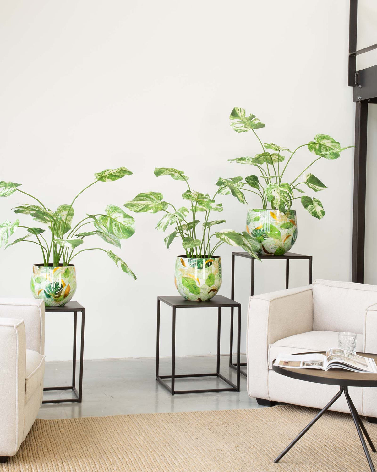 Botanical Grace Tischgefäß Set mit Monstera