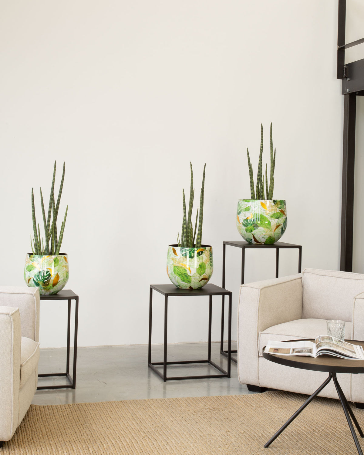 Botanical Grace Tischgefäß Set mit Bogenhanf