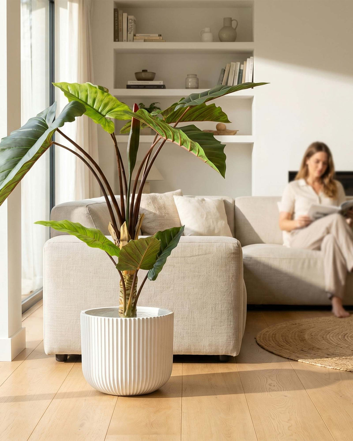 Regenbogen Alocasia Kunstpflanze