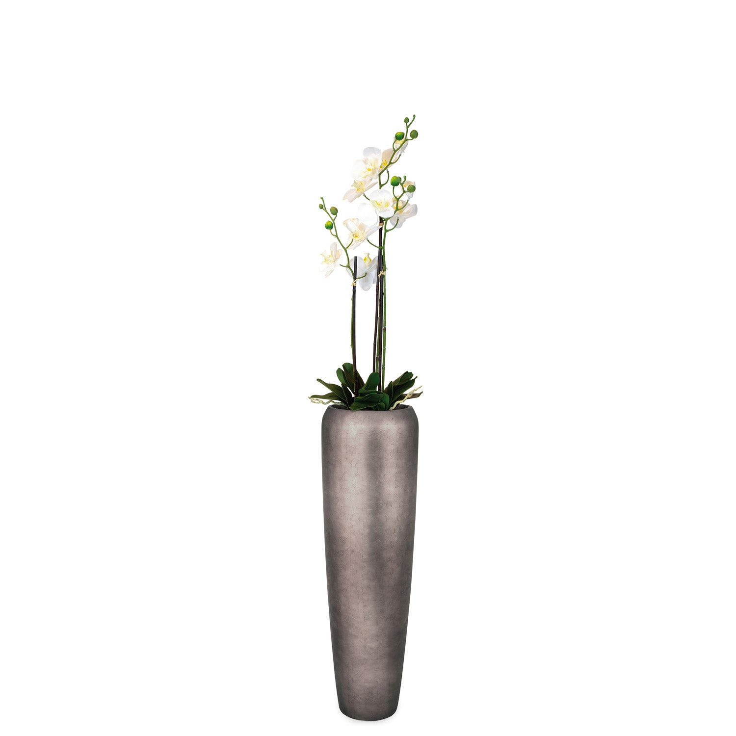 Detailansicht der Noblesse Bodenvase mit Orchidee für eine hochwertige Wohnzimmerdekoration