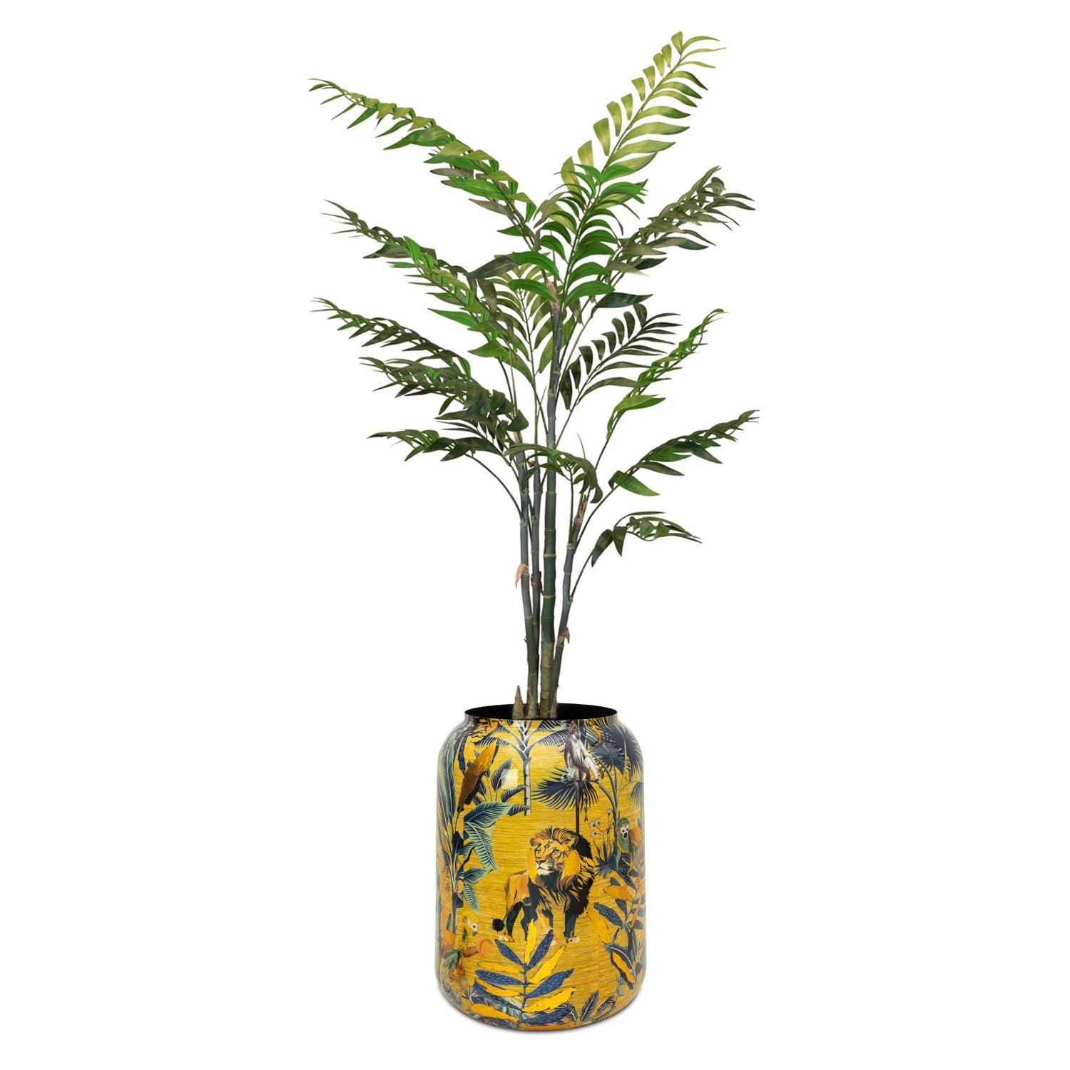 Set aus Designbodenvase und Bambuspalme