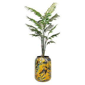 Set aus Designbodenvase und Bambuspalme