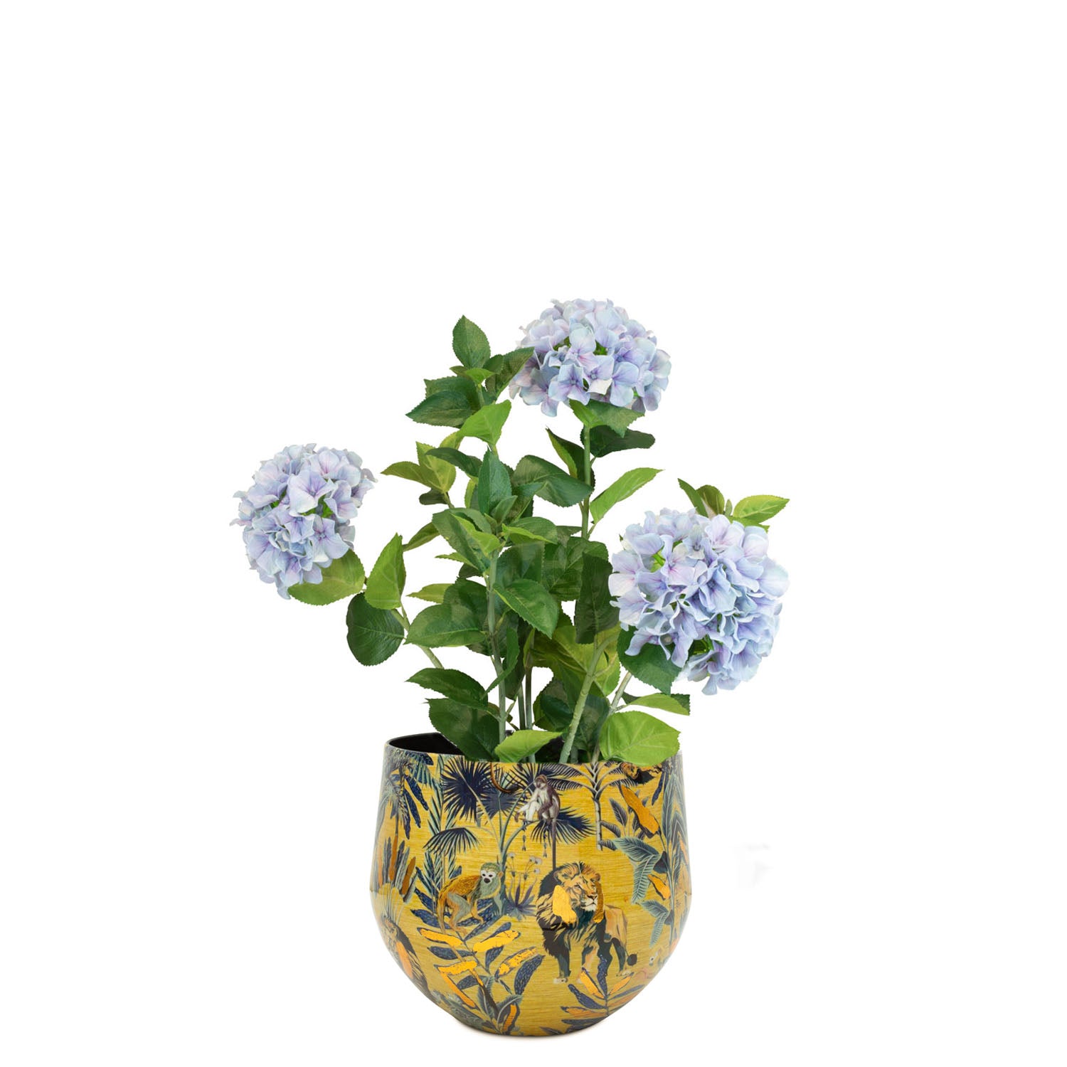 Set aus Designtischgefäß und Hortensie