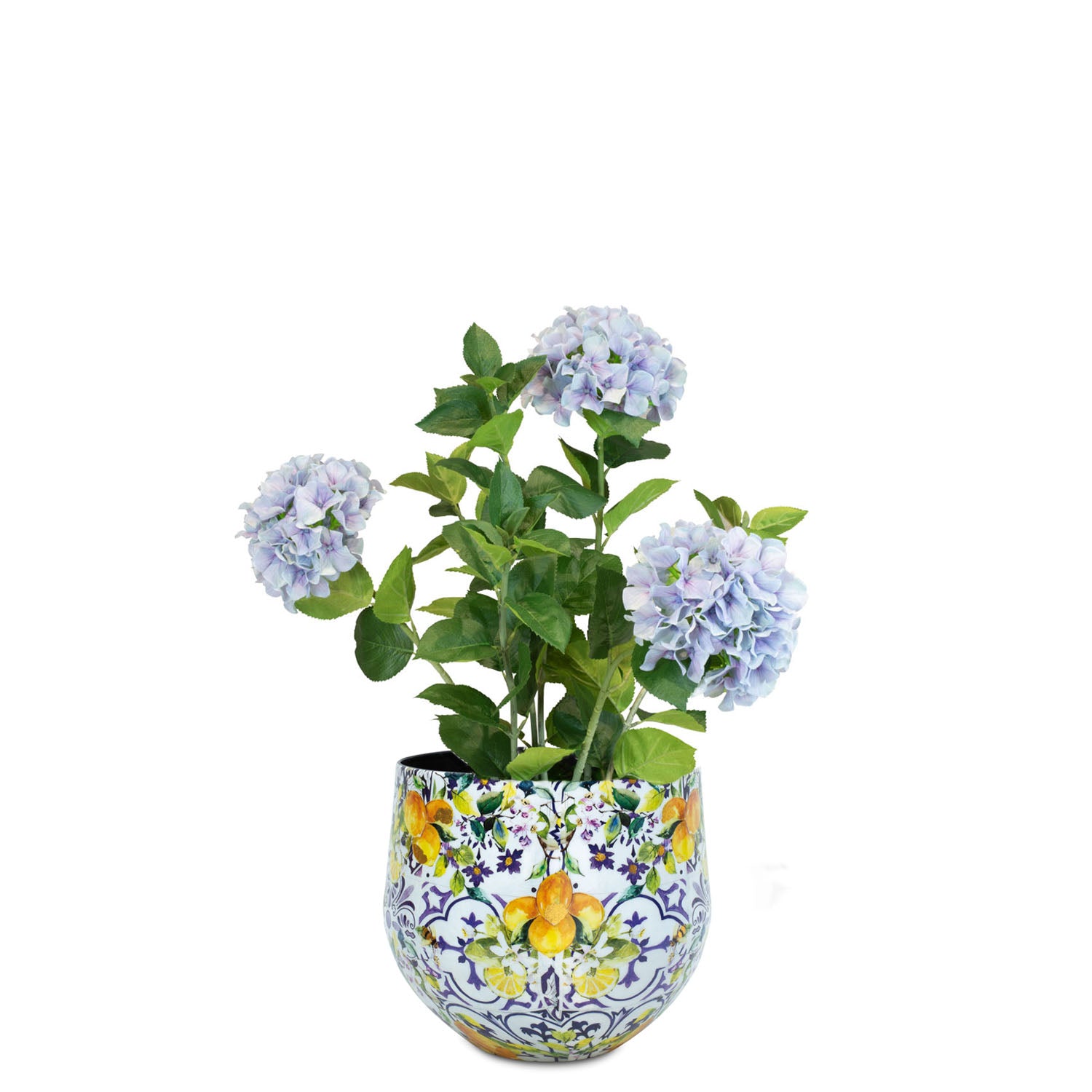 Set aus Designtischgefäß und Hortensie