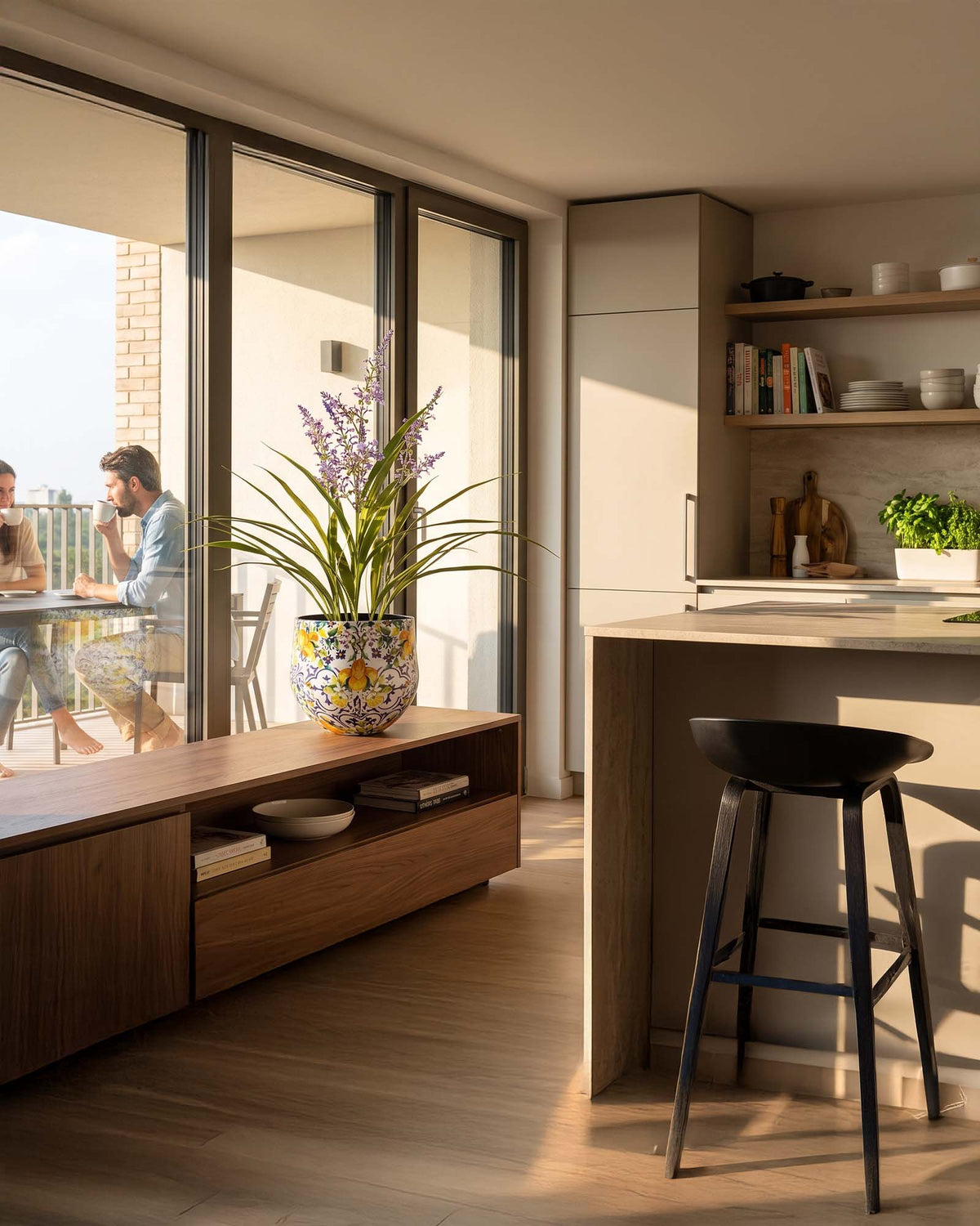 Set aus Designtischgefäß und Lavendel