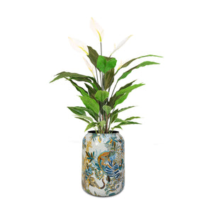 Set aus Spathiphyllum und Bodenvase Botanical Grace, Tropic Indigo, Safari Gold, Lemon Harmony oder Bali Blossom