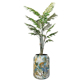 Set aus Designbodenvase und Bambuspalme