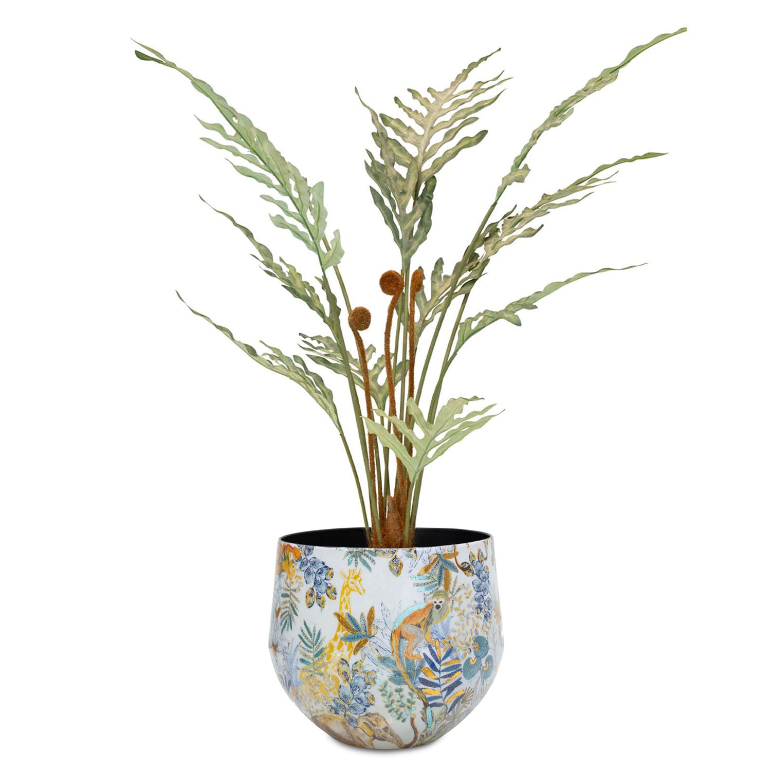 Set aus Designtischgefäß und Goldtüpfelfarn