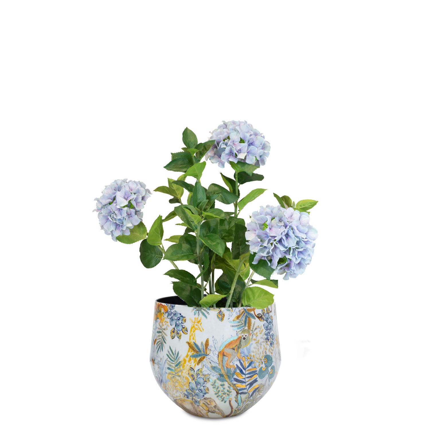 Set aus Designtischgefäß und Hortensie