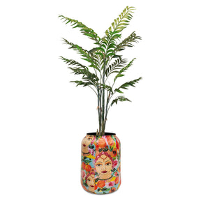 Set aus Designbodenvase und Bambuspalme