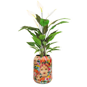 Set aus Spathiphyllum und Bodenvase Botanical Grace, Tropic Indigo, Safari Gold, Lemon Harmony oder Bali Blossom