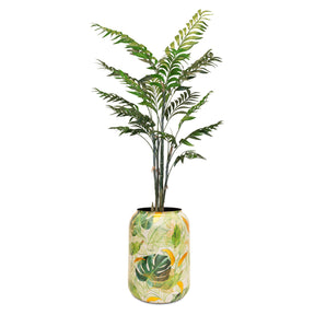 Set aus Designbodenvase und Bambuspalme