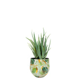 UV-stabile künstliche Aloe Vera im recycelten Designtischgefäß von Get Your Green Seitenansicht