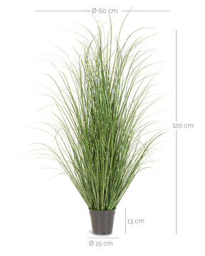 Zebragras Miscanthus Sinensis Kunstpflanze im Detail mit naturgetreuen Halmen Ansicht vier