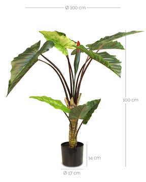 Regenbogen Alocasia Kunstpflanze