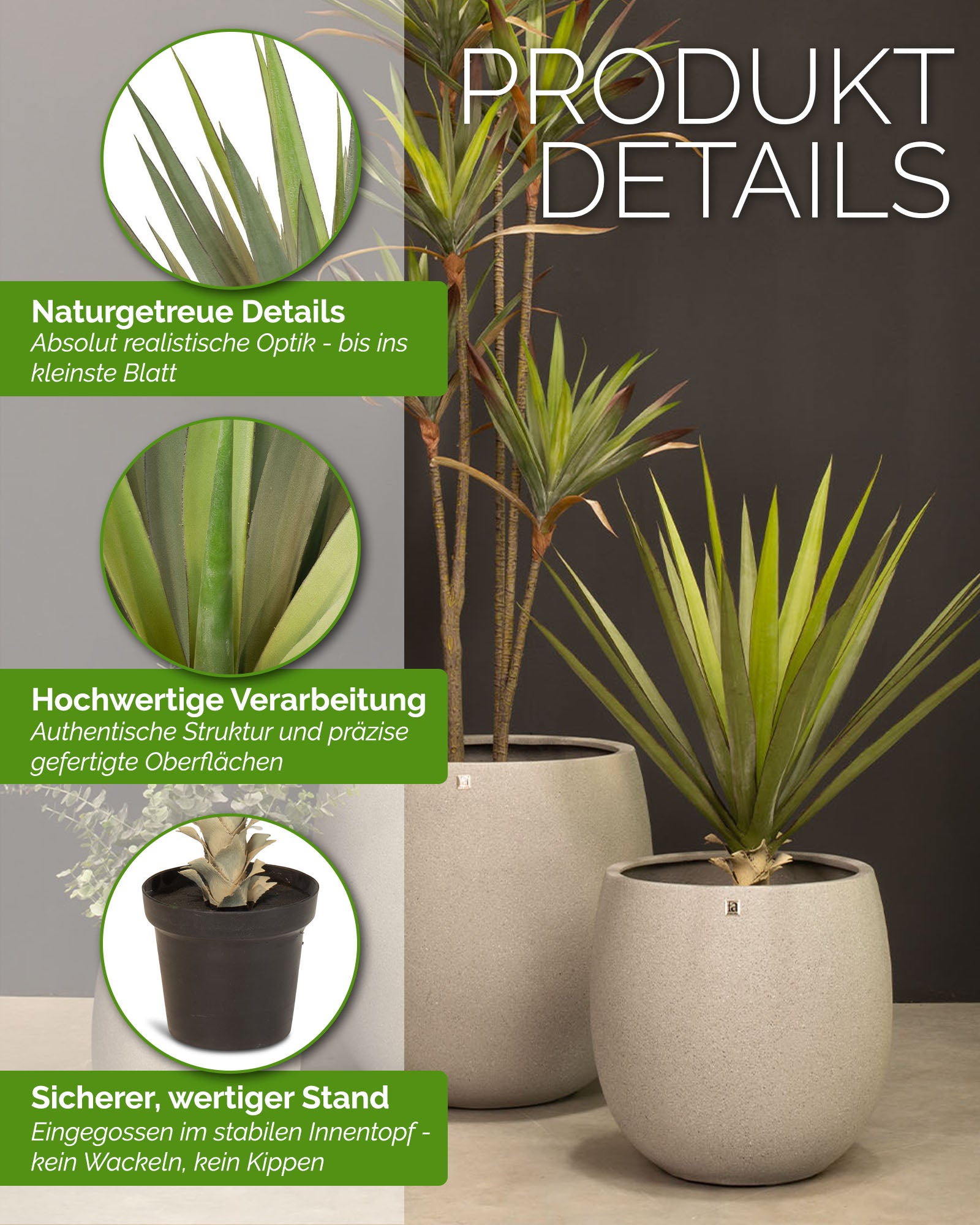 Sisal Agave Kunstpflanze