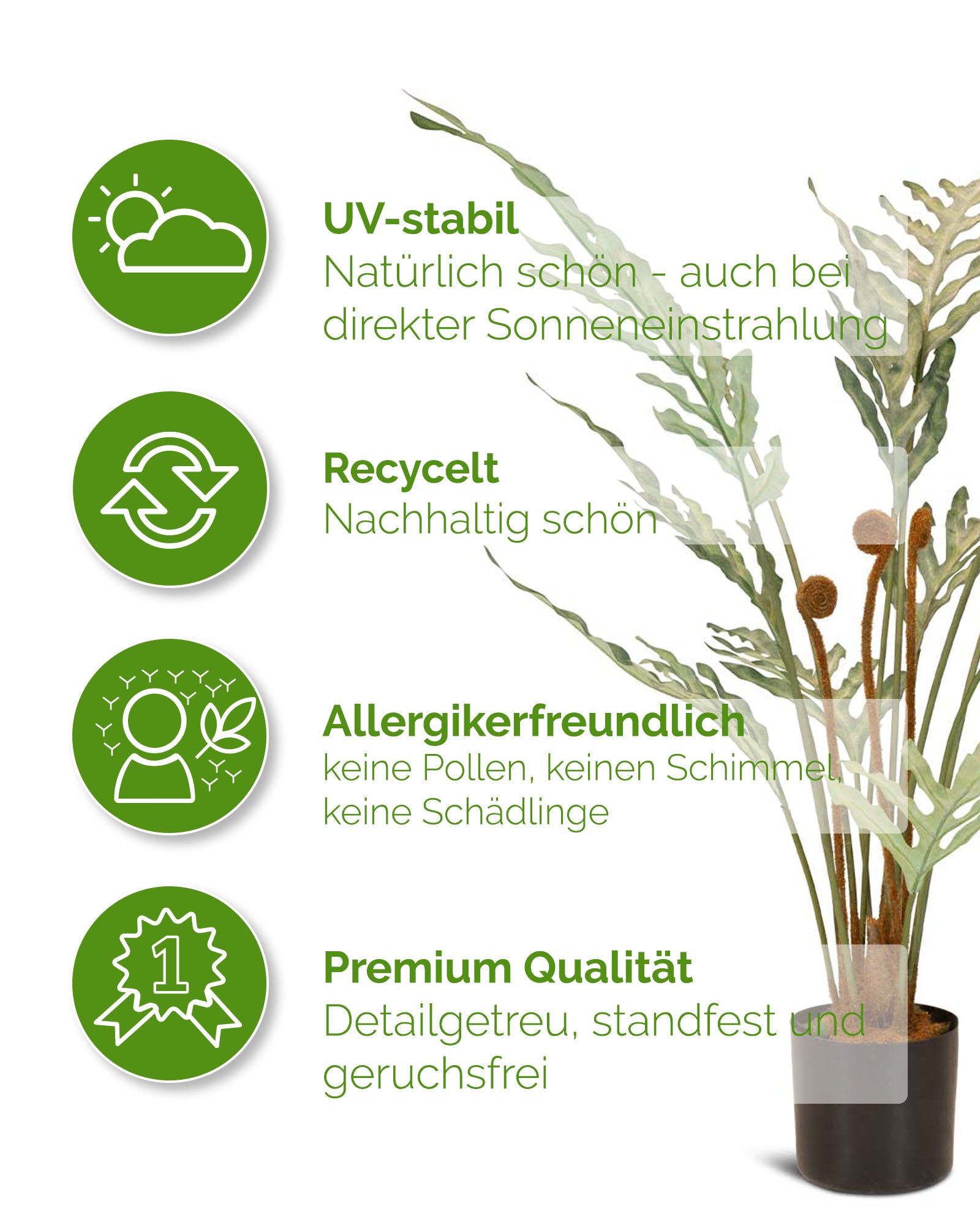 Goldtüpfelfarn Phebodium aureum Kunstpflanze