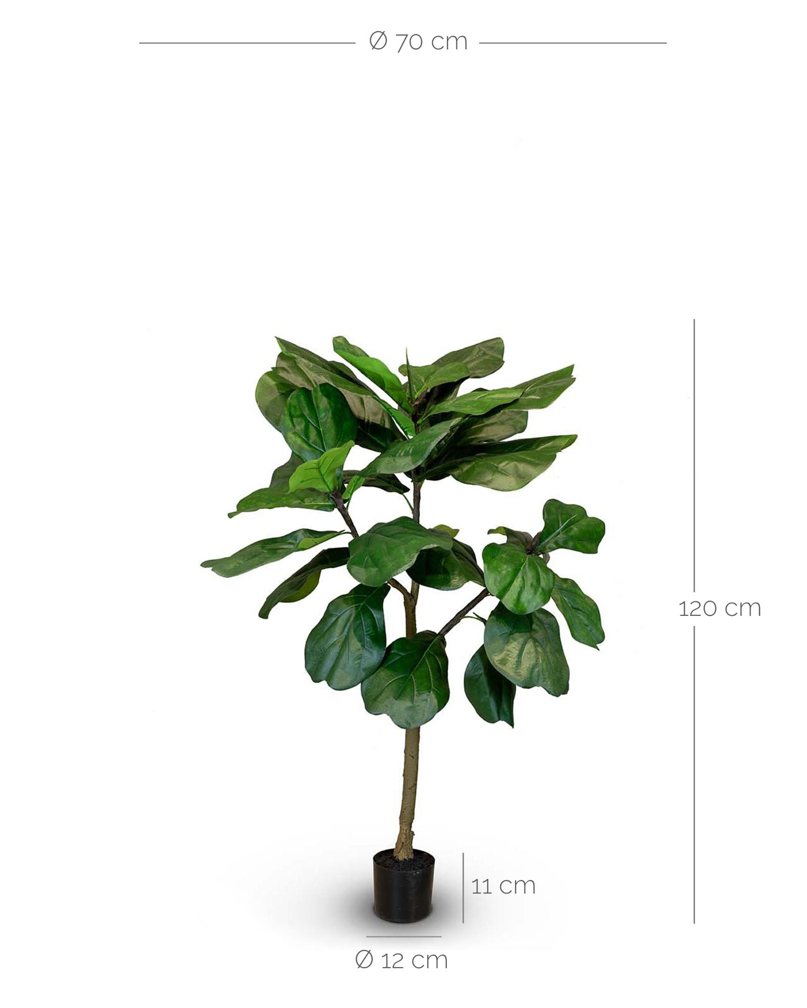 Große UV-stabile Geigenfeige Ficus lyrata Kunstpflanze Detailansicht der naturgetreuen Blätter