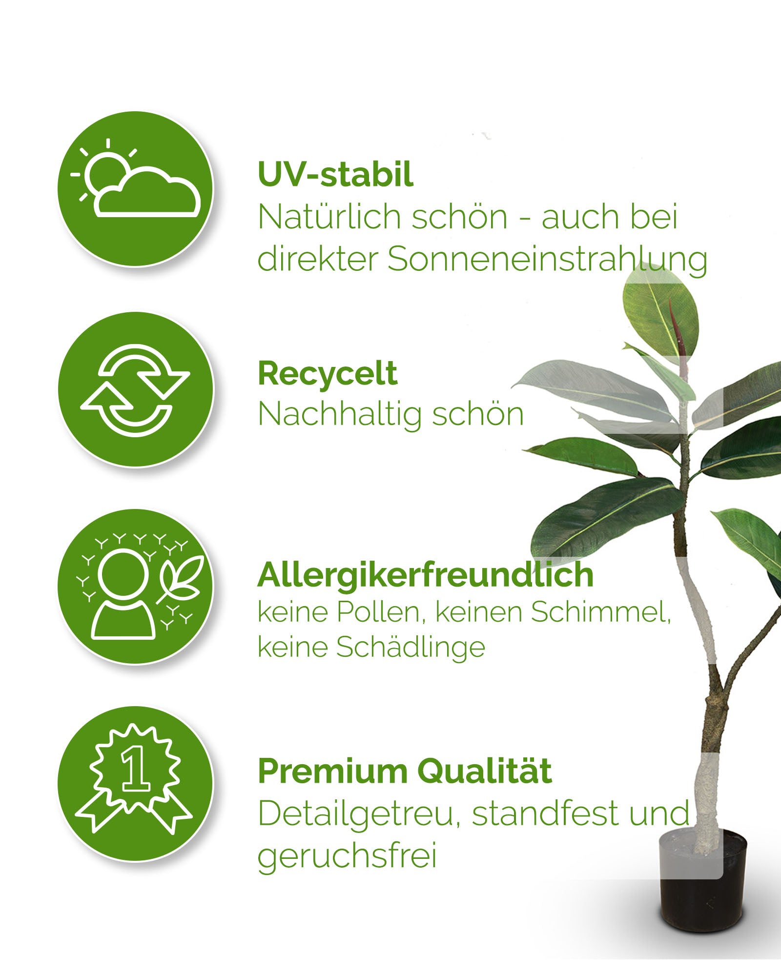 Ficus Elastica - Gummibaum Kunstpflanze