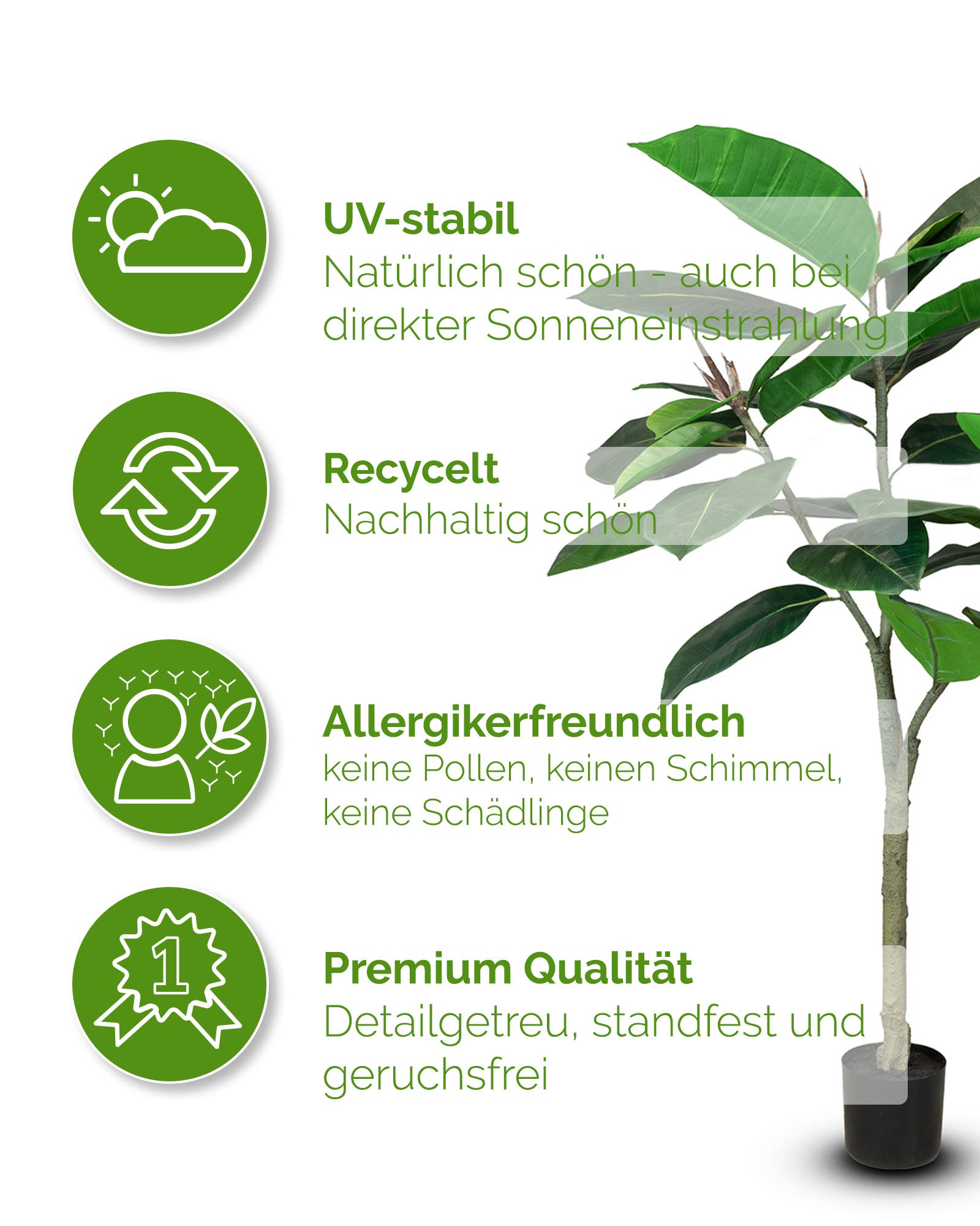 Ficus Elastica - Gummibaum Kunstpflanze