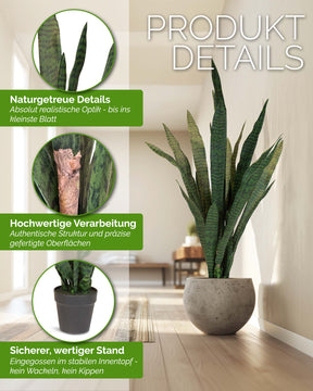 Ceylon-Bogenhanf - Sansevieria trifasciata Kunstpflanze