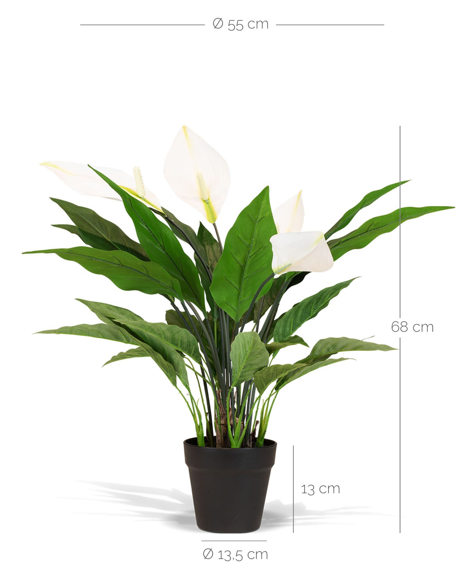 Einblatt - Spathiphyllum Kunstpflanze, blühend