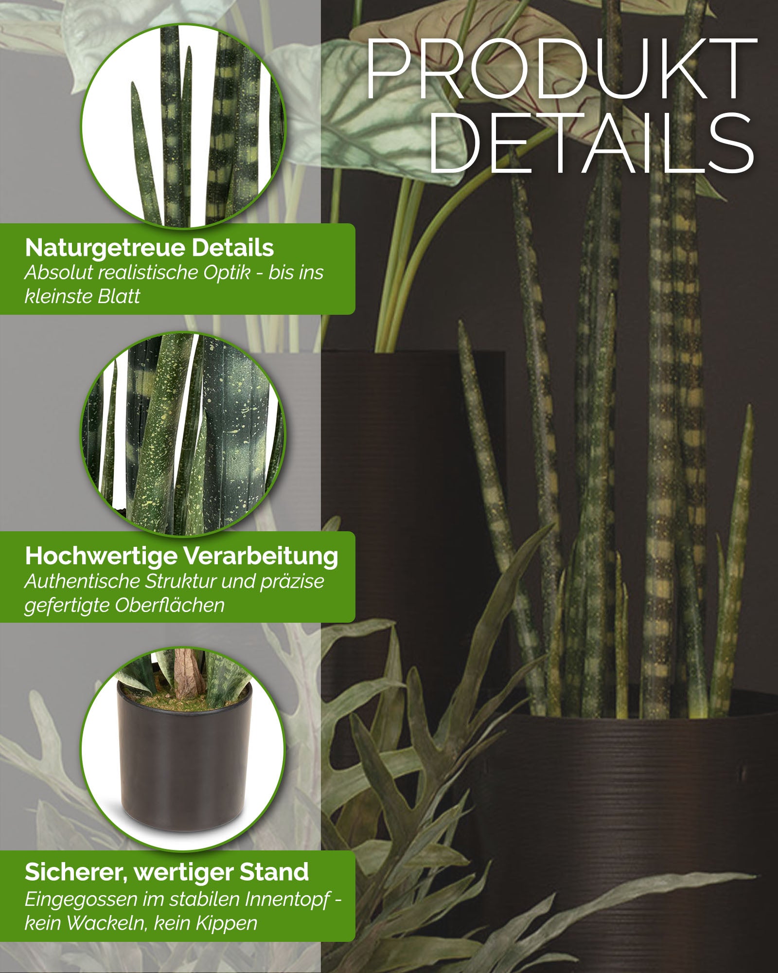 Sansevieria cylindrica - Zylindrischer Bogenhanf Kunstpflanze