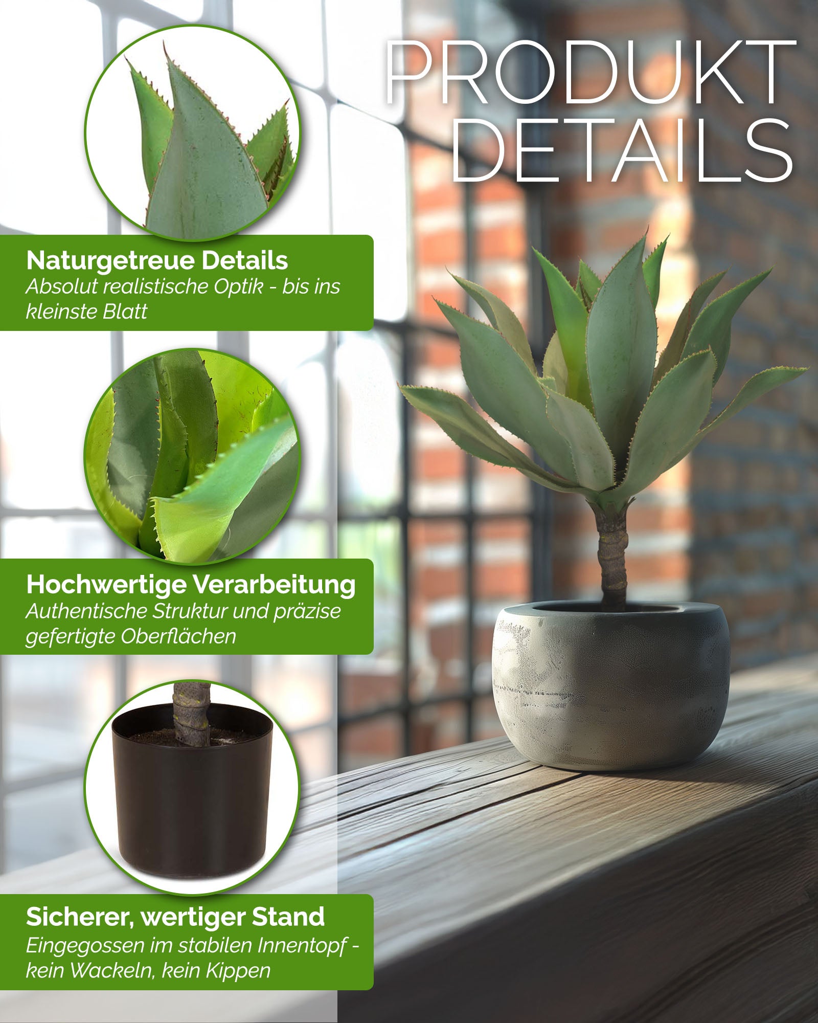 Aloe Vera Kunstpflanze