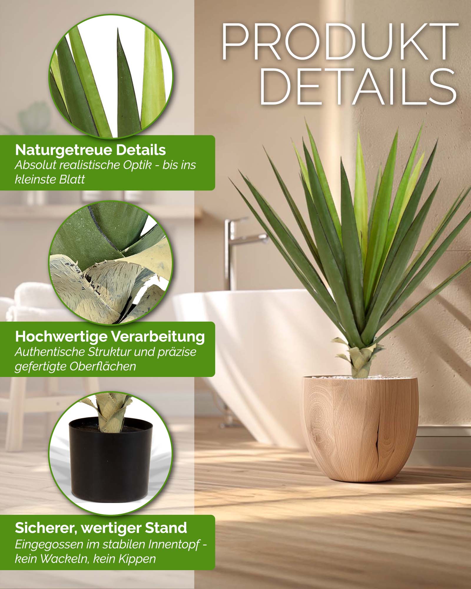 Sisal - Agave sisalana Kunstpflanze