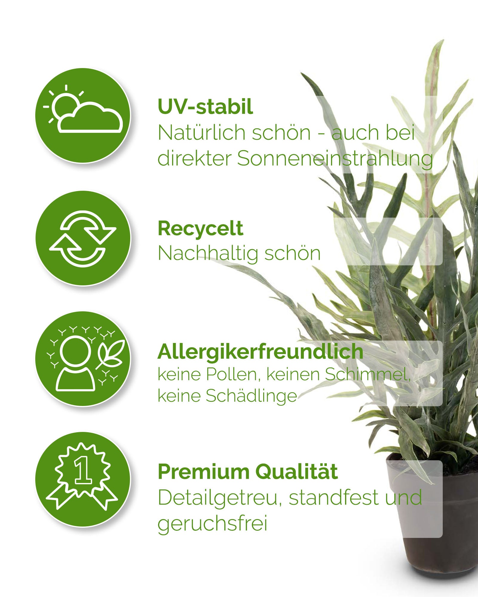 Goldtüpfelfarn Phebodium aureum Kunstpflanze