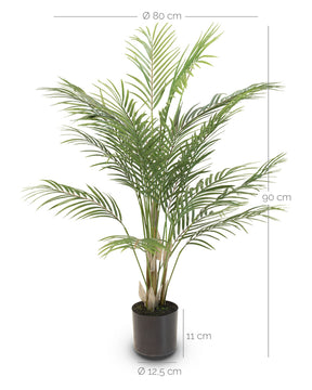 Große UV-stabile Goldfruchtpalme Areca Kunstpflanze aus recyceltem Material in der Seitenansicht