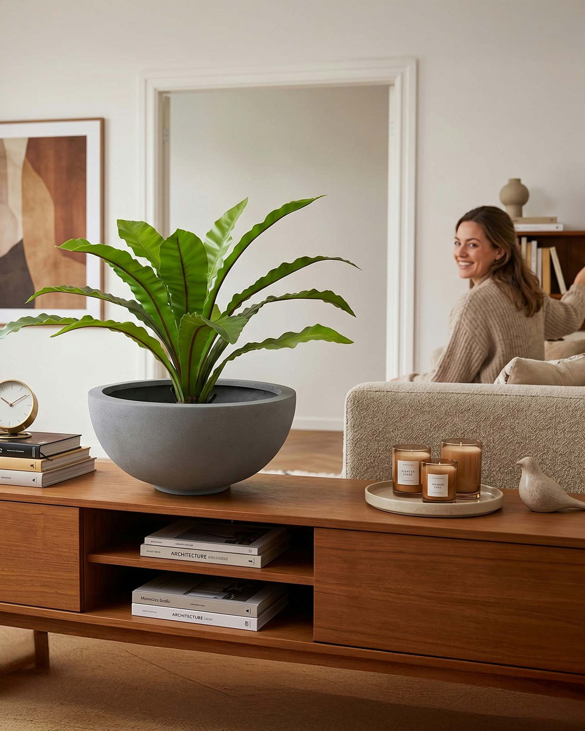 Nestfarn Asplenium nidus Kunstpflanze